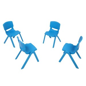 4-Piece Plastic Folding Chair With Backrest Light Blue