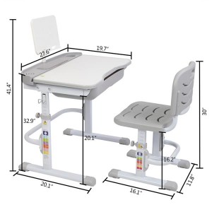 Details about   70CM Lifting Table Can Tilt Children Learning Table And Chair Gray 