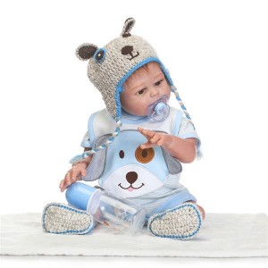 [US-W]Blue Pup Fashionable Play House Toy Lovely Simulation Baby Doll with Clothes Size 20"