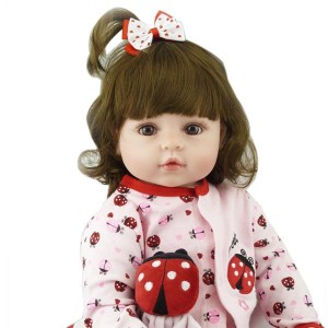 24" Beautiful Simulation Baby Girl Reborn Baby Doll in Beetle Dress