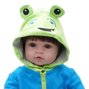24" Beautiful Simulation Baby Girl Reborn Baby Doll in Frog Dress